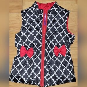 J Khaki Vest Black White & Red Print Girls Small 4T